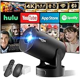 Mini Beamer Unterstützt 4K 1080P, Projektor Tragbarer mit WiFi 6 und Bluetooth 5.4, Beamer Klein...