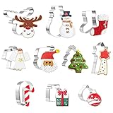 Bäcker & Lecker Ausstechformen Weihnachten 10 Stück Plätzchen Ausstecher Edelstahl Keksformen Set...