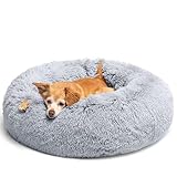 LUOJINYI Hundebett Flauschig, Hundekissen Rund Haustierbett Donut Katzenbett Waschbar mit...