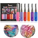 6 Stück Temporäre Haarfarbe Kamm Set, Waschbare Haarfarbe Wachs, Intensiv-Haarfarbe Tönung...