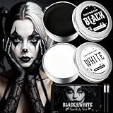 Halloween Schminke Schwarz Weiß, Halloween Make up Set, Kinderschminke Fasching, Bodypainting...