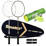 Senston S300 Graphit Badminton Set Carbon Badmintonschläger Badminton Schläger mit Schlägertasche...