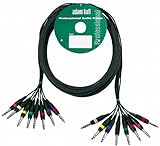 ah Cables KMCO3PPM38 Multicore Kabel 8 x 6,3 mm Klinke stereo auf 8 x 6,3 mm Klinke stereo 3 m