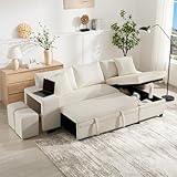 Generisch Klappsofa mit Schlaffunktion, L-förmiges umbaubares Ecksofa mit USB-Ladeanschluss und...