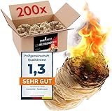 Brandstifter® ca. 200 Öko Holzwolle-Anzünder Anzündwolle Holzofenanzünder Anzünder...