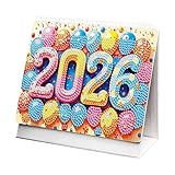 Monatlicher Tischkalender, Schreibtischkalender mit Kristallen 2026, oder dekorativ für Zuhause...