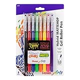 Pentel Arts Hybrid Mattehop Gelroller, 1,0 mm, matt, verschiedene Farben, 8 Stück (K110VBP8M)