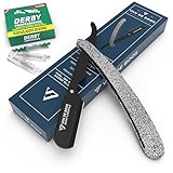 Van De Boos® Rasiermesser Herren Set mit 100 Original Derby Rasierklingen | Langlebiges Edelstahl...
