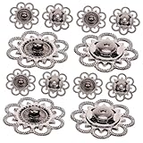 CIMAXIC 20Paare Druckknöpfe Blumenform Nähknöpfe Legierung Unsichtbare Knöpfe Für Kleidung...