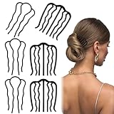 6 Stück Haar Steckkamm U-Förmige Metall Haarkämme Zähne Updo Bun Haar Pin Haarschmuck Kamm...