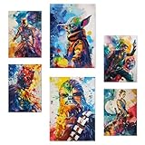 Nacnic 6er-Set Bunte Starwars Poster mit Designillustrationen zur Dekoration der Wände Ihres...
