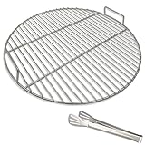 Huanniu - Runde 304 Edelstahl Grillroste mit Grillzange, 44.5 cm Durchmesser, passend für Weber...