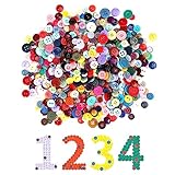 DATEFUN 1000 Stück Bunte Knöpfe Candy Farben Kleine Knöpfe Kunststoff Bastelknöpfe Kinderknöpfe...