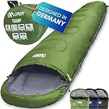 EXPLORER® Tramp Schlafsack Grün -9°C +9°C [250GSM] 3 Jahreszeiten Leichter Mumienschlafsack für...