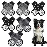 6 Paar Hundesocken Anti Rutsch Hundesocken Outdoor,mit Verstellbarem Klettverschluss,Weich,Bequem...