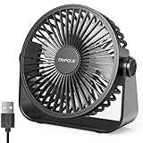 TriPole USB-Schreibtischventilator, 3 Geschwindigkeiten, verstellbar, starker Wind, Tischventilator,...