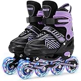 Inline Skates für Kinder Mädchen, Verstellbare Inliner Rollschuhe Kinder mit Allen leuchtenden...