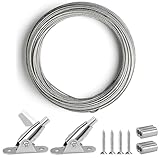 Sinofort Drahtseil 2mm*6m Stahlseil Drahtseil Spanner Gardinenseil Edelstahl Seil Gardinen...