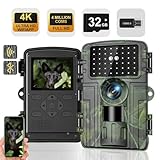 Wildkamera, 4K Video Wildtierkamera, 60MP Full HD WLAN mit Handyübertragung APP, Bewegungssensor,...