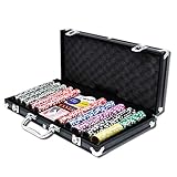 Froadp Poker Set Pokerkoffer aus Aluminium Gehäuse Profi Kartenspiele Zubehör Pokerset inkl. 500x...