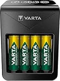 VARTA Akku Ladegerät, inkl. 4X AA 2100mAh, Batterieladegerät für wiederaufladbare AA/AAA/9V und...