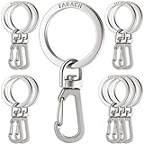FABACH Karabiner Schlüsselanhänger mit drehbarem Schlüsselring - Kleine abnehmbare Karabinerhaken...