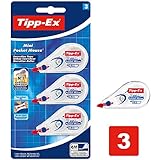 Tipp-Ex Korrekturroller Mini Pocket Mouse, 6m x 5mm, 3er Pack, Ideal für das Büro, das Home Office...