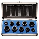 BGS Diy 20210 | Spiral-Profil-Steckschlüssel-Satz/Schraubenausdreher | 10 mm (3/8') /...
