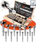 WERKHELD® Forstnerbohrer Set [präzise & extra gehärtet] - 13 unterschiedliche Lochbohrer von 10...