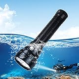 Wurkkos Tauchlampe bis 150 Meter Tiefe, 5000 Lumen Tauchen Taschenlampe Wiederaufladbar, 4* LH351D...