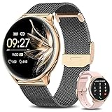 BANLVS Smartwatch Damen Telefonfunktion 1.32' Always-On-Display, IP68 Wasserdichter Armbanduhr mit...