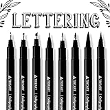 Tritart Kalligraphie Stifte Set – 8 Pinselstifte, Brush Pens mit verschiedenen Stiftspitzen –...