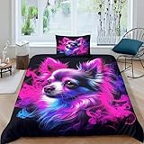 MMDASBVPE 2 Teilig Chihuahua Bettwäsche-Sets 3D Bettwäsche Bettbezug Set Mit Kissenbezug Bettbezug...