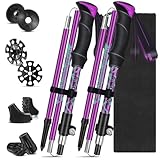 HOVIN Wanderstöcke Faltbar,Nordic Walking Stöcke Aluminium Verstellbar 110-125cm,Trekkingstöcke...