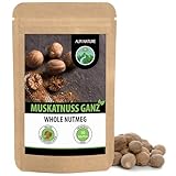 Alpi Nature Muskatnuss ganz 10 Stück, Muskatnüsse ganz, Nutmeg, Muskatnuss Gewürze zum Kochen und...