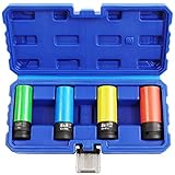 S&R Kraft-Schoneinsätze Set 1/2' – 15-21 mm für Alu-Felgen, Radschrauben & Radmuttern –...