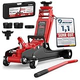 Wagenheber 2,5T extra flach – Hydraulischer Rangierwagenheber mit Transportkoffer, 3 Gummiauflagen...