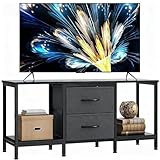 YITAHOME TV Schrank für bis zu 47 Zoll Fernseher, Fernsehtisch Mediaschrank mit 2 Stoffschubladen &...