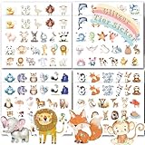 FloraVigo 8pcs Tier Glitzer Sticker mit Glitzereffekt Über 150 Motiv Glitzersticker Tiersticker...