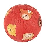 SIGIKID 42429 Kautschuk-Ball Bären PlayQ Mädchen und Jungen Babyspielzeug empfohlen ab 1 Jahr rot