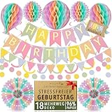 Premium Wiederverwendbare Geburtstagsdeko - Pastell Party Deko, Kindergeburtstag Deko, Geburtstag &...