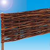 UrFence 5 Stück Beeteinfassung Weide - 100x20 Weidengeflecht Zaunelemente zum Stecken - Rasenkante...