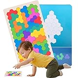 PW TOOLS Tangrams-Puzzle | Buntes Formmuster Montessori Spielzeug - Denkspiele Form Muster Block...