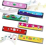 UptVin 6 Stück Mundharmonika, Mundharmonika-Spielzeug für Kinder, Cartoon Mundharmonika C-Dur, 16...