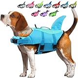 EMUST Hundeschwimmweste Hai, Hundeschwimmwesten für kleine, mittlere große Hunde mit Rettungsgriff...