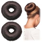 2 StüCk Donut Duttkissen,PerüCkenwickler Hair Bun Maker​ Set,Haarstyling Frisurenhilfe...