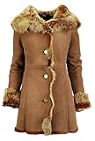 DX-Exclusive wear Damen-Schaffellmantel, Lammfellmantel KPKK-0011 (38)