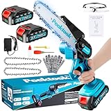 Mini Kettensäge mit Akku, 6 Zoll Akku kettensäge mit 1000W Bürstenloser Motor und 4000mAh Akkus,...