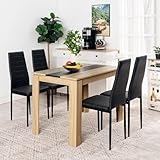 FURNITABLE Esstisch mit 4 Stühlen Esszimmergruppe, 4er Set Esszimmerstühle und Rechteckig...