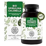 NATURE LOVE® Bio Spirulina + Bio Chlorella - 3000mg Spirulina & Chlorella pro Tagesdosis - 500...